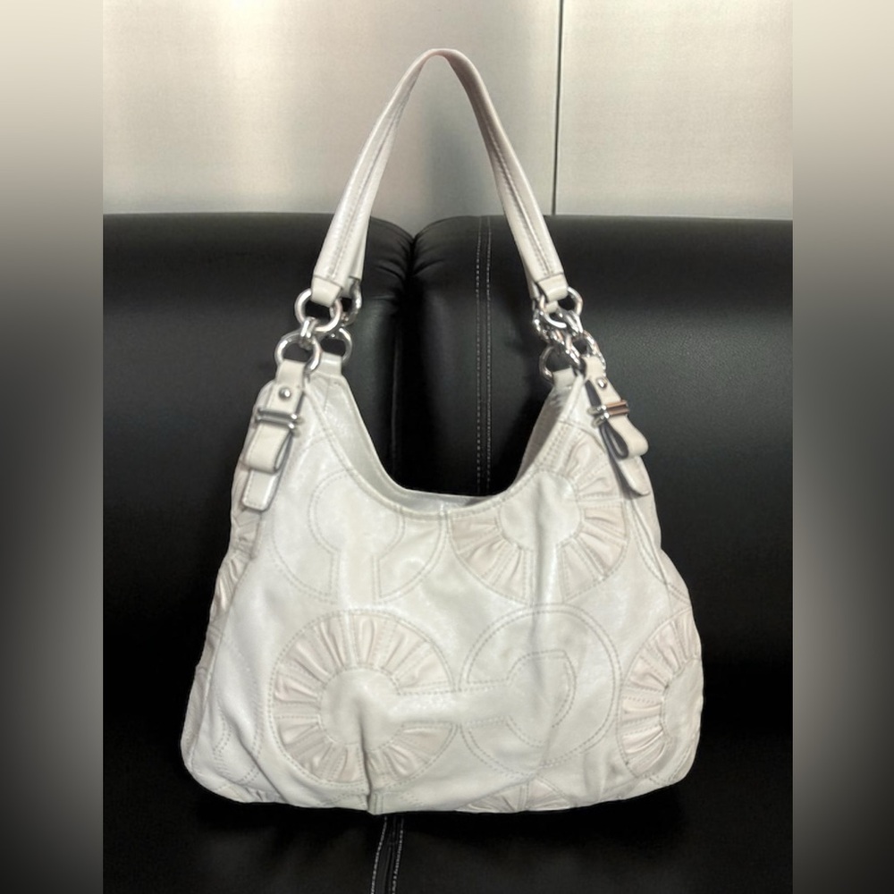 Coach Madison Embellished Leather Op Art Maggie Shoulder Bag